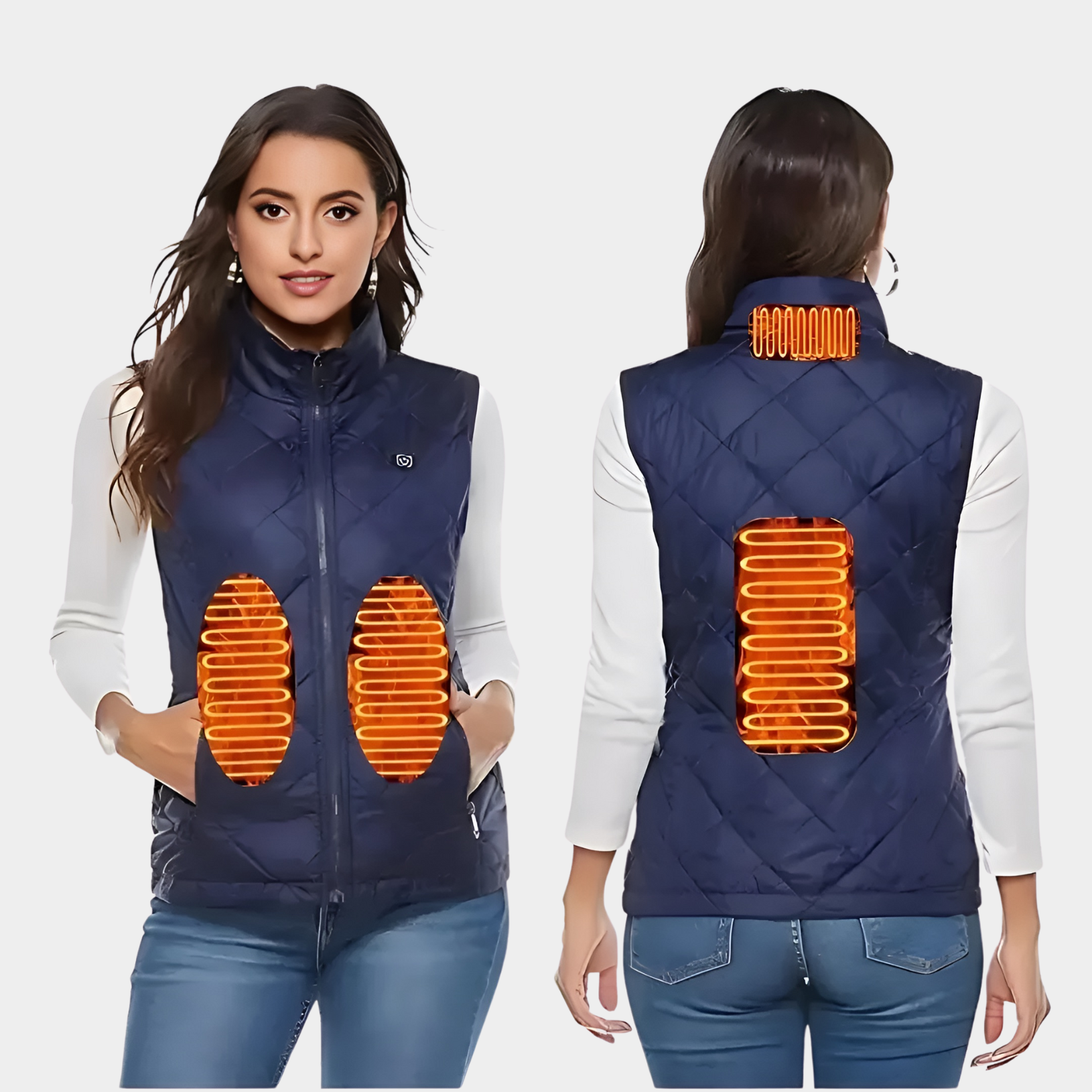 Women's Rechargeable Heated Vest | 9-Zone Dual Control Electric Warming