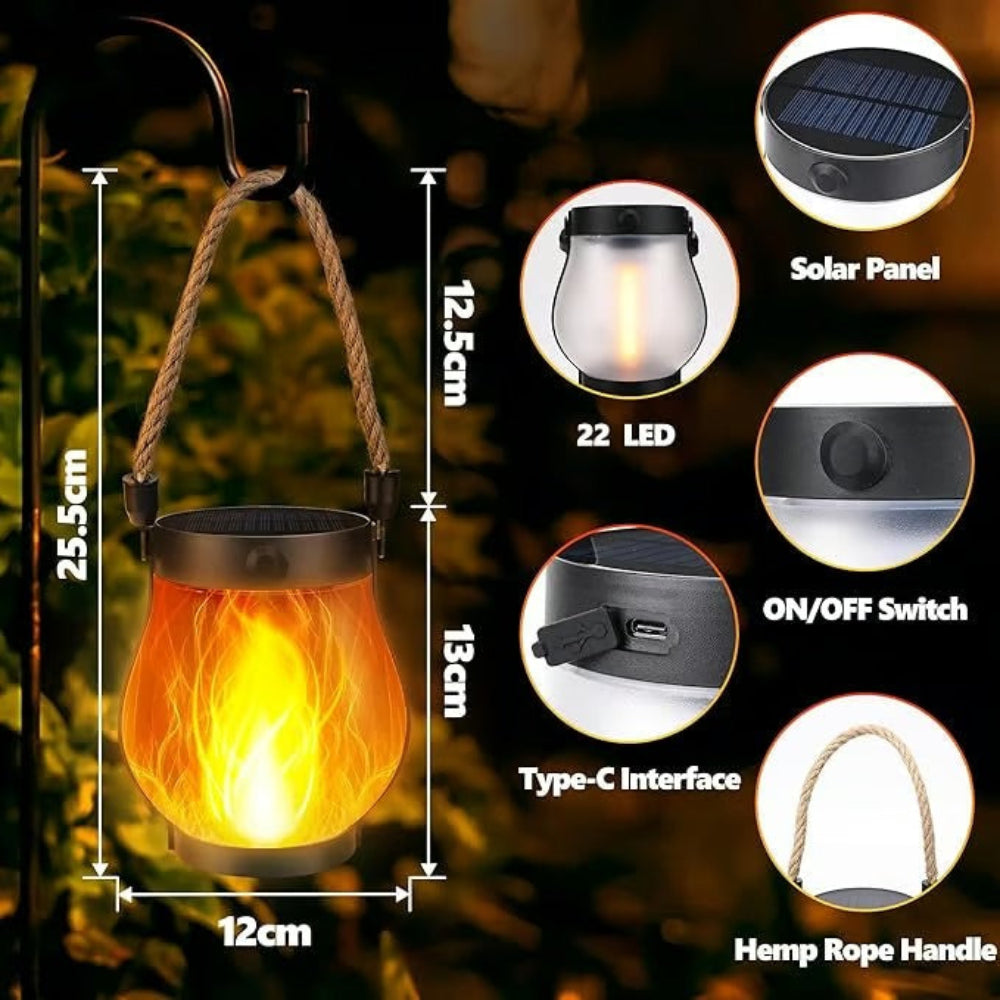 LucasGlow | Outdoor Waterproof Solar Lantern Light for Decorative Ambiance