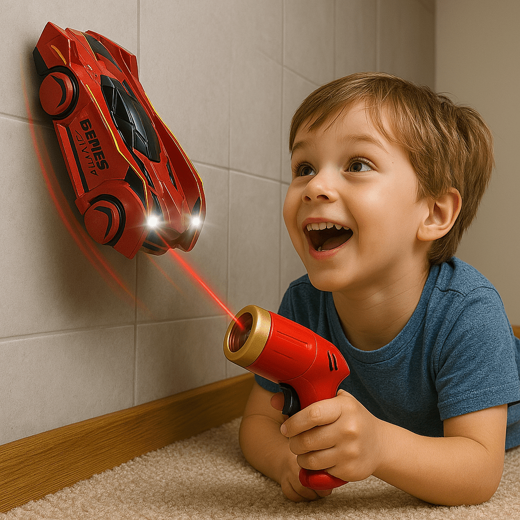 GravityRacer Laser-Controlled Wall-Climbing RC Car – Stunt Racer That Drives on Walls & Ceilings for Kids