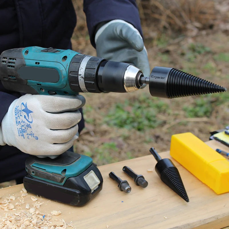 Heavy Duty Log Splitter Drill Bit | Cone Screw Wood Splitting Tool