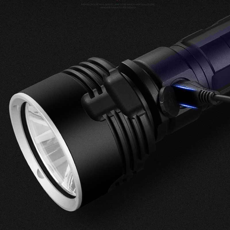 Ultra-Bright Rechargeable LED Flashlight with 9 Modes and 100,000 Lumens