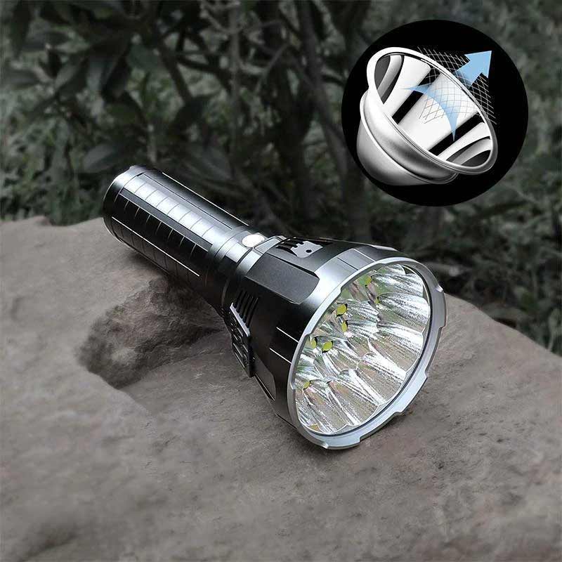 Ultra-Bright Rechargeable LED Flashlight with 9 Modes and 100,000 Lumens
