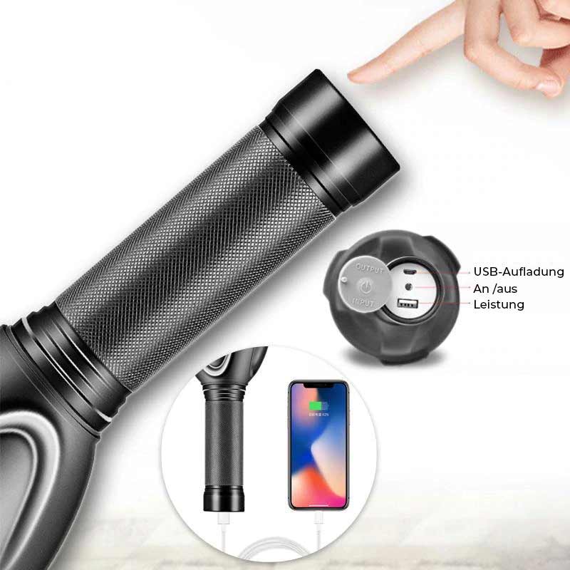 Ultra-Bright Rechargeable LED Flashlight with 9 Modes and 100,000 Lumens