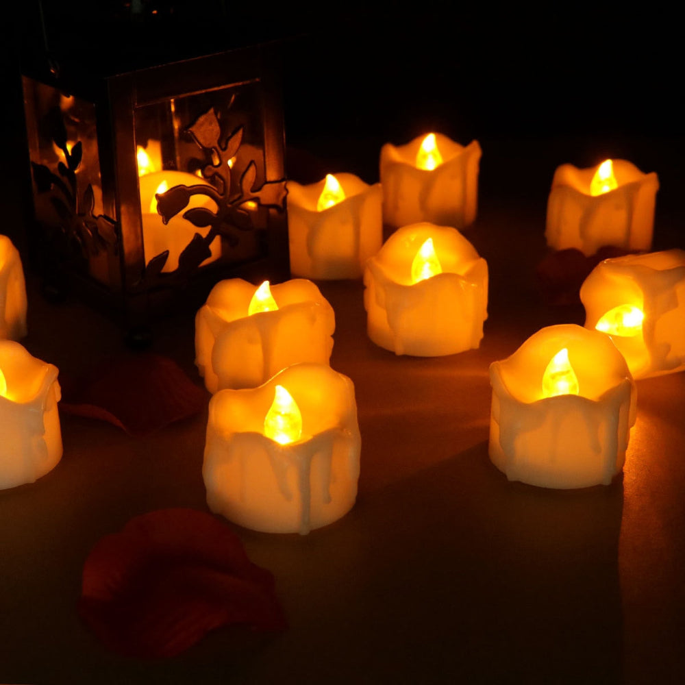 LukeGlow | Set of Flameless LED Tea Light Candle Holders for Decor