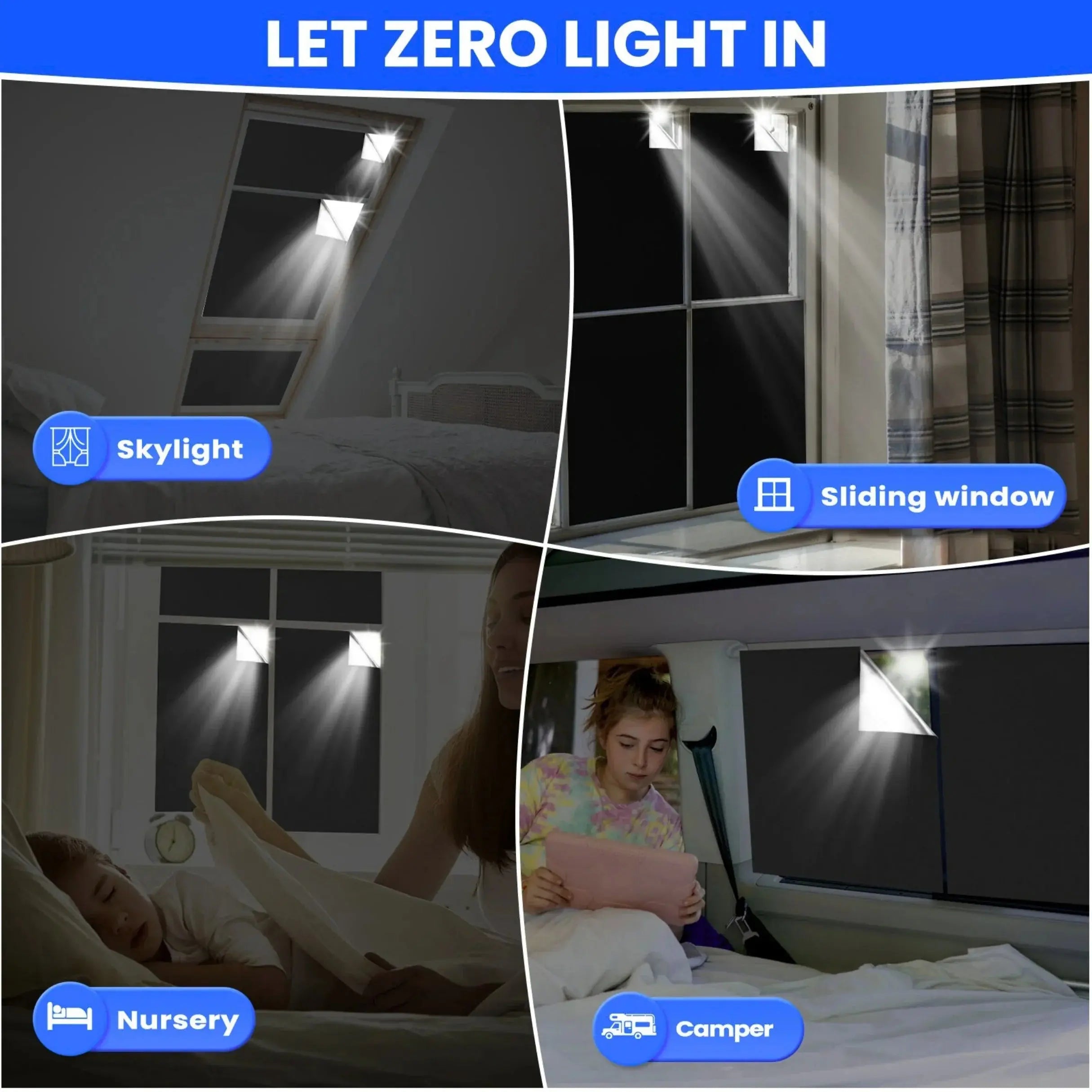 Magnetic Portable Blackout Window Shade with Suction Hold – Foldable Light-Blocking Curtain for Travel & Kids Rooms
