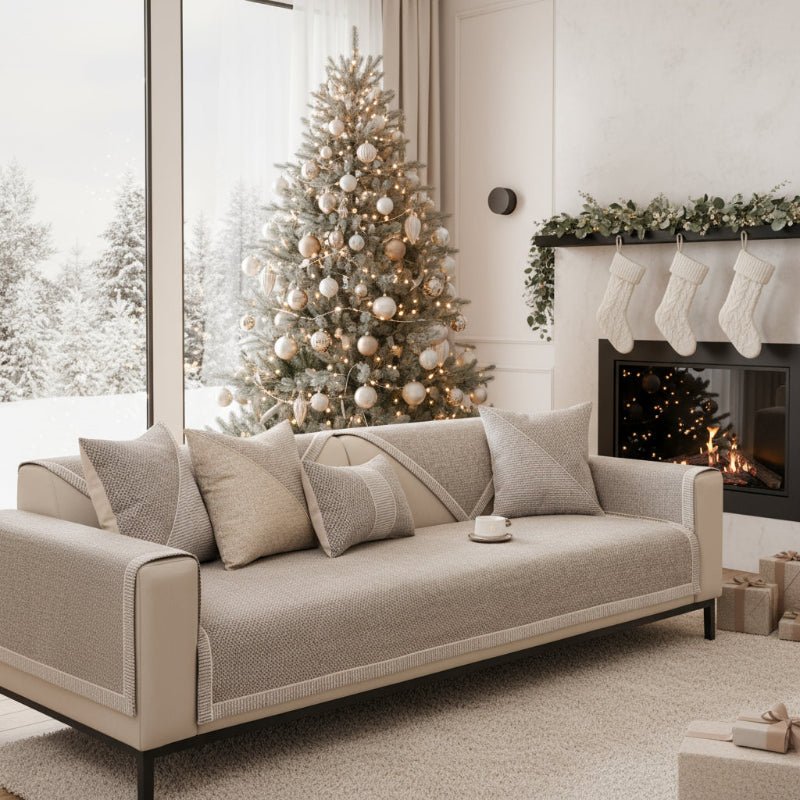 Elegant Non-slip Cotton Linen Sofa Throw Blanket – For All-season Comfort, Furniture Protection, and Stylish Living Room Enhancement