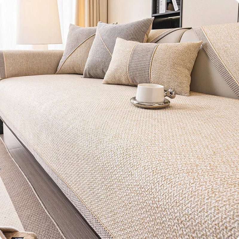 Elegant Non-slip Cotton Linen Sofa Throw Blanket – For All-season Comfort, Furniture Protection, and Stylish Living Room Enhancement