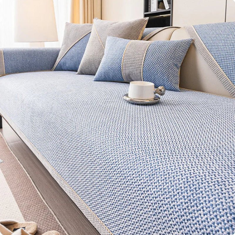 Elegant Non-slip Cotton Linen Sofa Throw Blanket – For All-season Comfort, Furniture Protection, and Stylish Living Room Enhancement