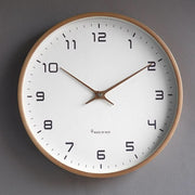 Silent Wooden Wall Clock with Minimalist Scandinavian Design – Non-Ticking Modern Décor Clock for Living Rooms