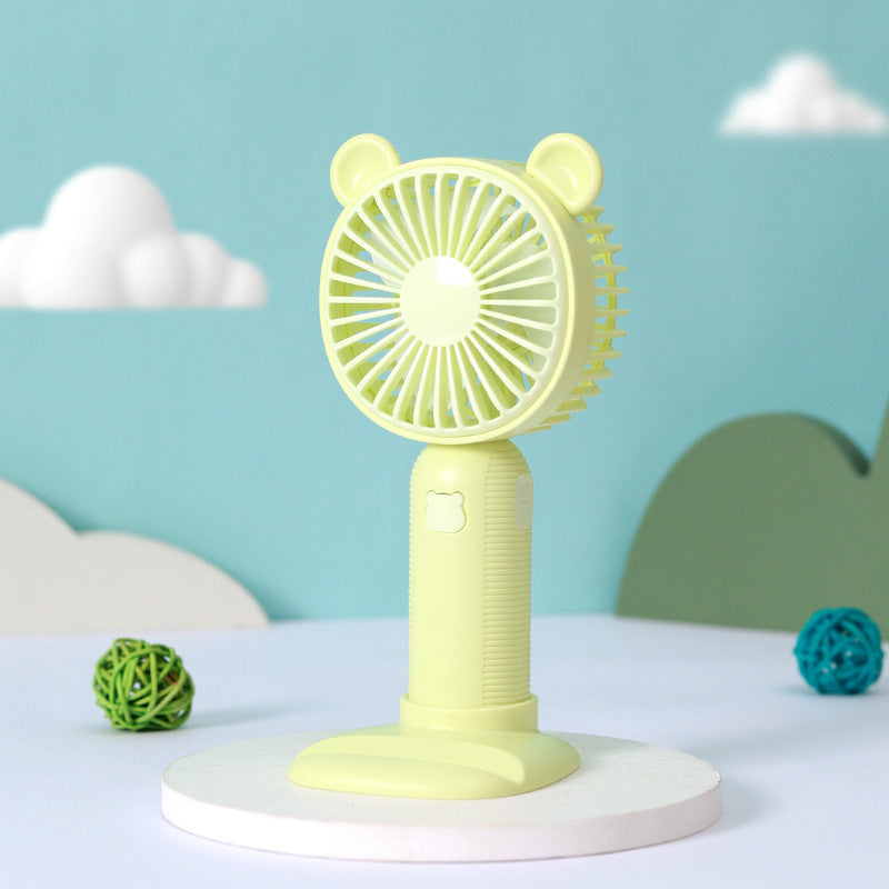 Compact Table Fan with Cute Bear Design – Quiet Adjustable-Speed Personal Cooling for Desk, Office, Bedroom & Home