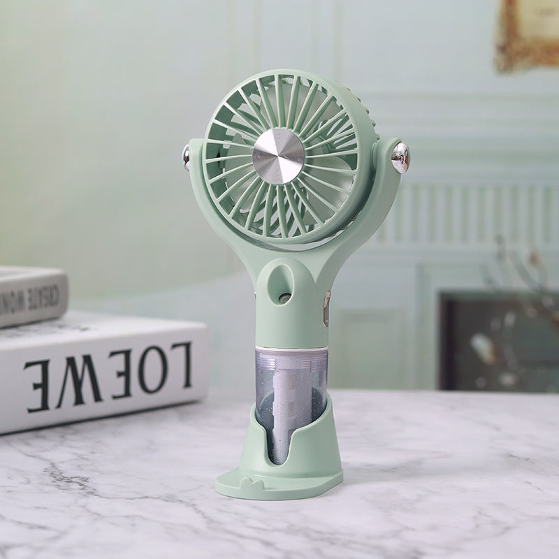 Rechargeable Misting Fan with USB Charging and Flexible Tilt – Quiet Adjustable-Speed Personal Cooling for Face, Desk, Gym & Outdoor