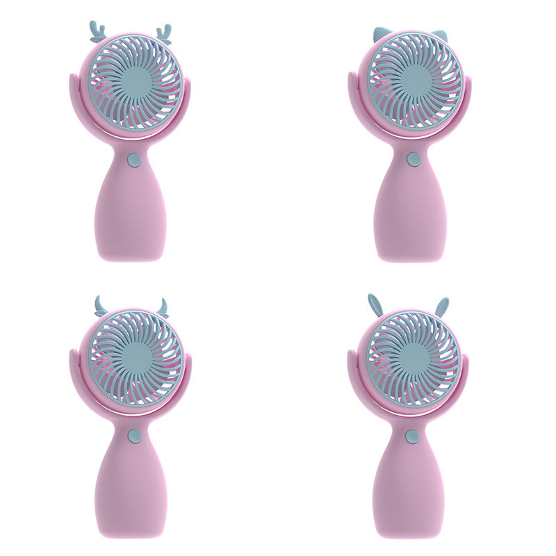 Rechargeable Handheld Fan with Animal Ears Design – Quiet Adjustable-Speed Personal Cooling for Travel, Commute, Outdoor Events & Festivals