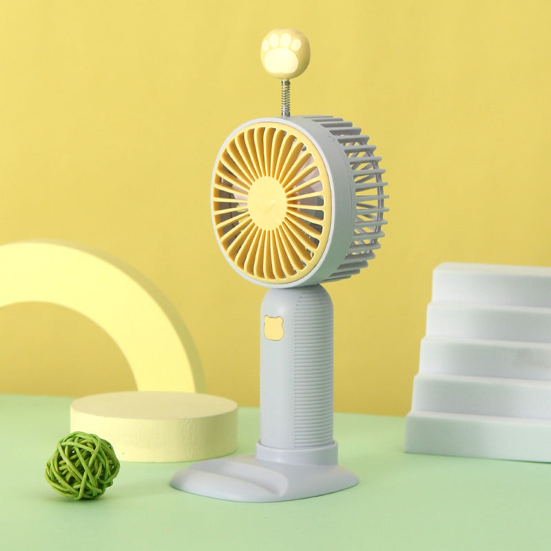 Rechargeable Handheld Fan with Playful Animal Pattern – Quiet Adjustable-Speed Personal Cooling for Travel, Commute, Outdoor Events & Festivals