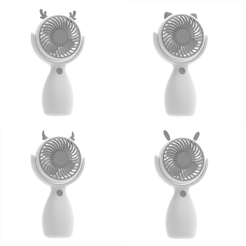 Rechargeable Handheld Fan with Animal Ears Design – Quiet Adjustable-Speed Personal Cooling for Travel, Commute, Outdoor Events & Festivals
