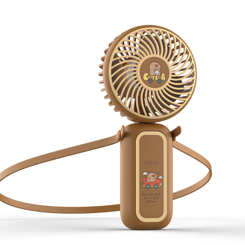Compact Handheld Fan with Carry Strap and Cute Design – Quiet Adjustable-Speed Personal Cooling for Travel, Commute, Outdoor Events & Festivals
