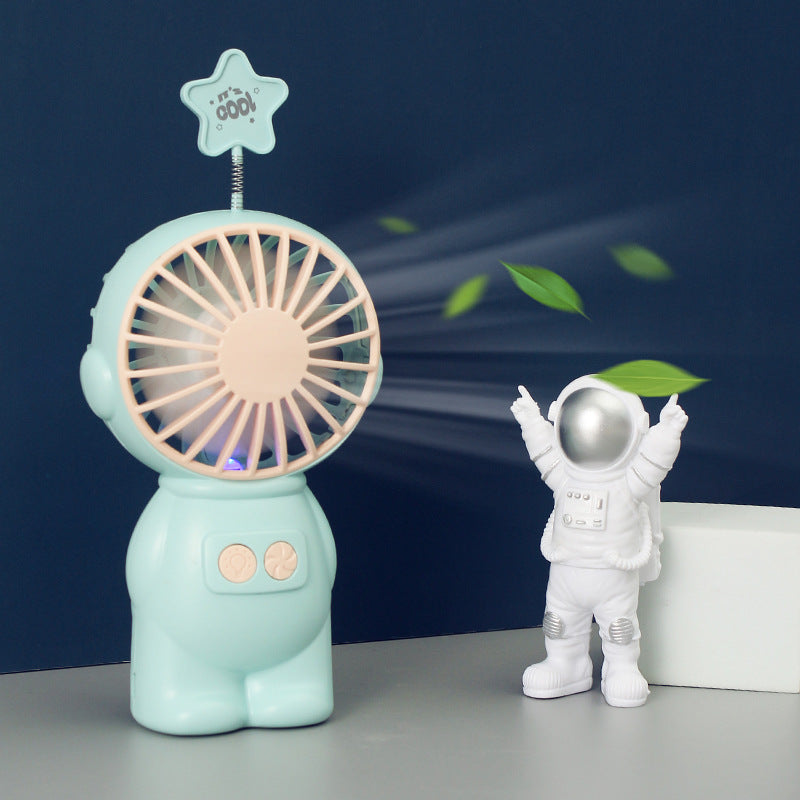 Rechargeable Mini Fan with Playful Figure Design – Quiet Adjustable-Speed Personal Cooling for Travel, Desk, Stroller & Outdoor