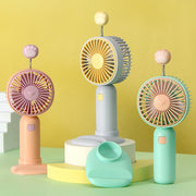 Rechargeable Handheld Fan with Playful Animal Pattern – Quiet Adjustable-Speed Personal Cooling for Travel, Commute, Outdoor Events & Festivals