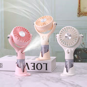 Rechargeable Misting Fan with USB Charging and Flexible Tilt – Quiet Adjustable-Speed Personal Cooling for Face, Desk, Gym & Outdoor