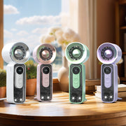 USB Rechargeable Handheld Dual Fan with LED Display and USB Charging – Quiet Adjustable-Speed Personal Cooling for Travel, Commute & Outdoor