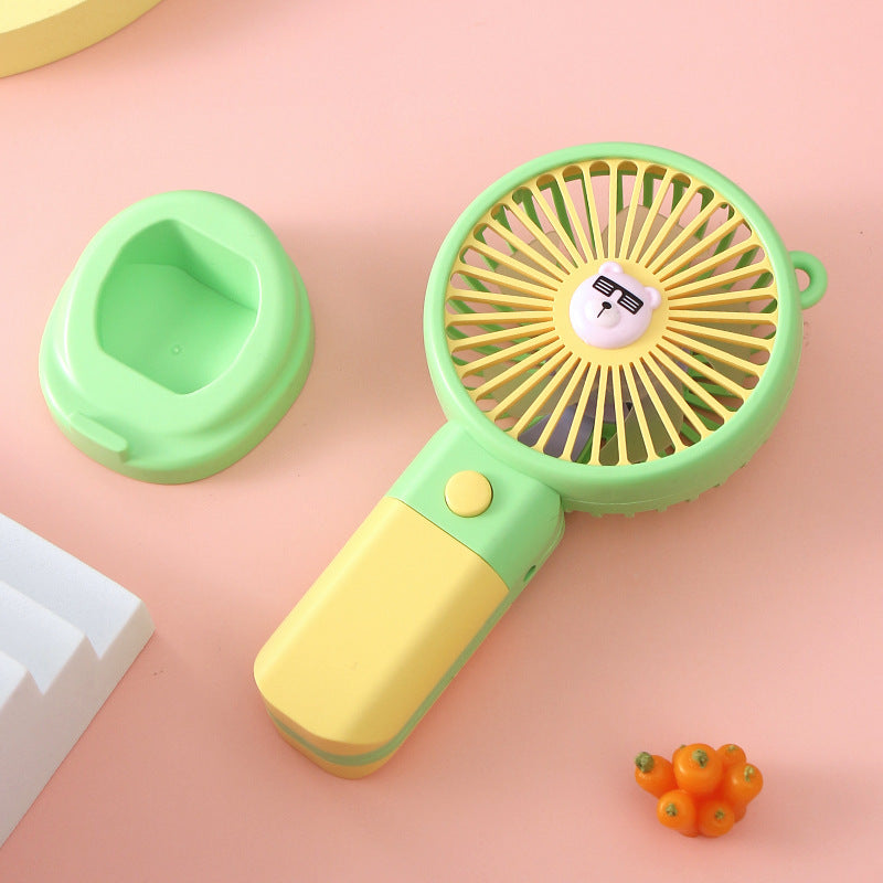 Whisper-Quiet Handheld Fan with Cute Animal Design – Quiet Adjustable-Speed Personal Cooling for Travel, Commute, Outdoor Events & Festivals