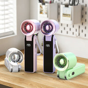 Compact Handheld Fan with Powerful Battery Display – Quiet Adjustable-Speed Personal Cooling for Travel, Commute, Outdoor Events & Festivals