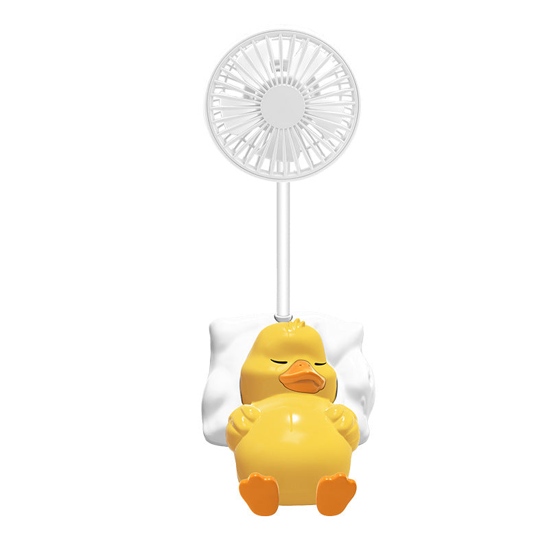 USB Rechargeable Mini Fan with Funny Duck Design – Quiet Adjustable-Speed Personal Cooling for Travel, Desk, Stroller & Outdoor