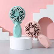 Rechargeable Mini Fan with Ergonomic Handle – Quiet Adjustable-Speed Personal Cooling for Travel, Desk, Stroller & Outdoor