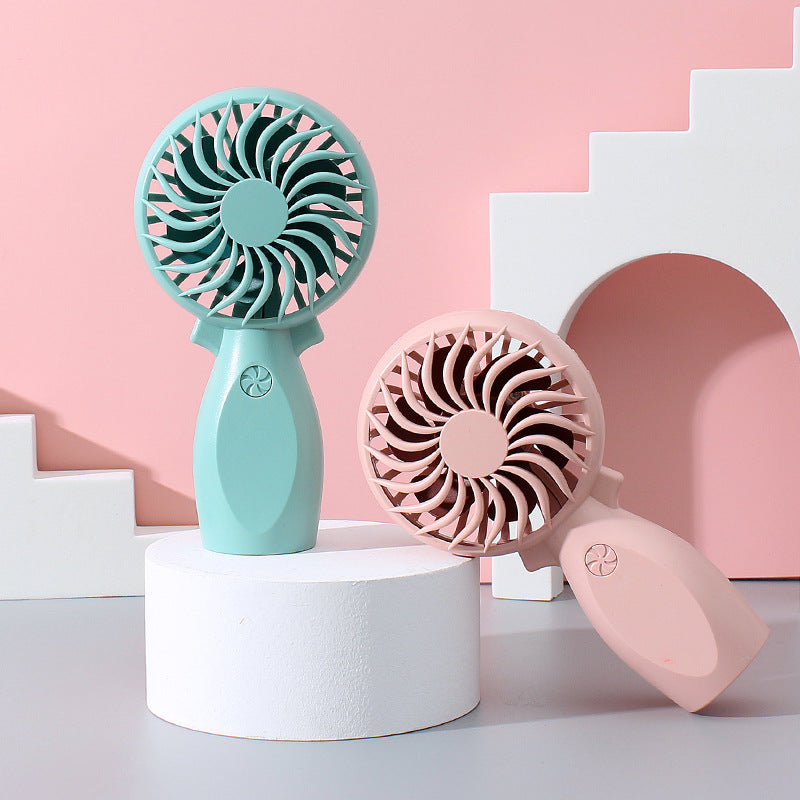 Rechargeable Mini Fan with Ergonomic Handle – Quiet Adjustable-Speed Personal Cooling for Travel, Desk, Stroller & Outdoor
