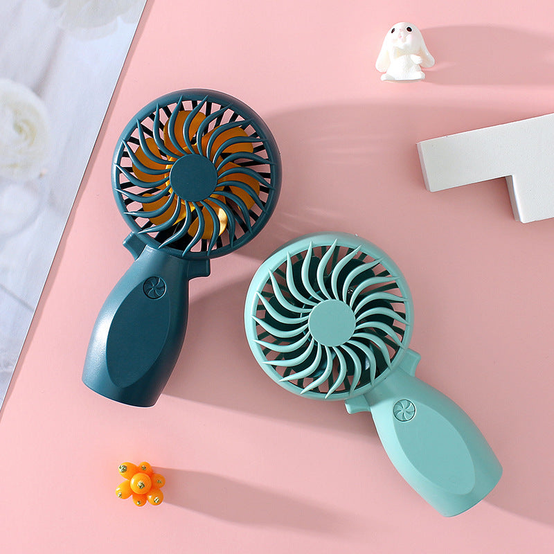 Rechargeable Mini Fan with Ergonomic Handle – Quiet Adjustable-Speed Personal Cooling for Travel, Desk, Stroller & Outdoor