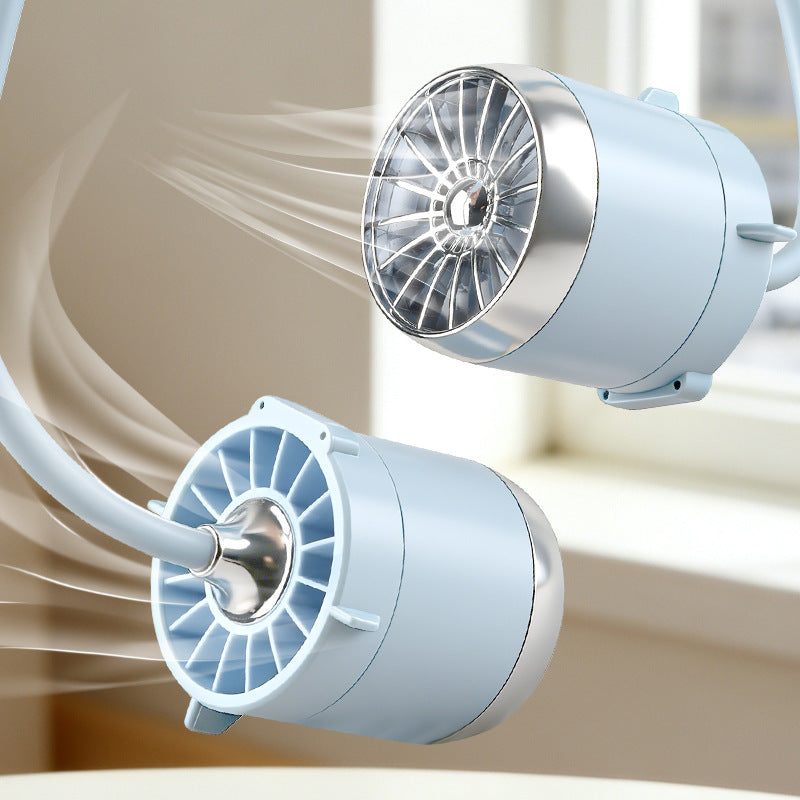 Whisper-Quiet Neck Fan with Dual Airflow – Quiet Adjustable-Speed Personal Cooling for Travel, Sports, Commute & Outdoor