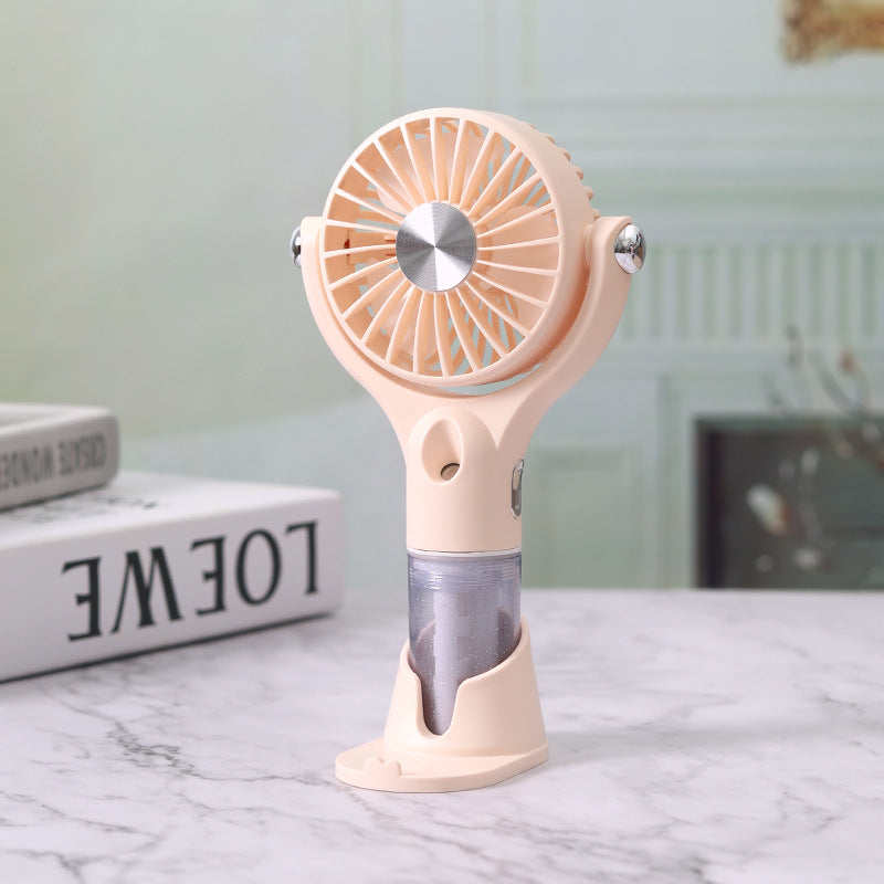 Rechargeable Misting Fan with USB Charging and Flexible Tilt – Quiet Adjustable-Speed Personal Cooling for Face, Desk, Gym & Outdoor