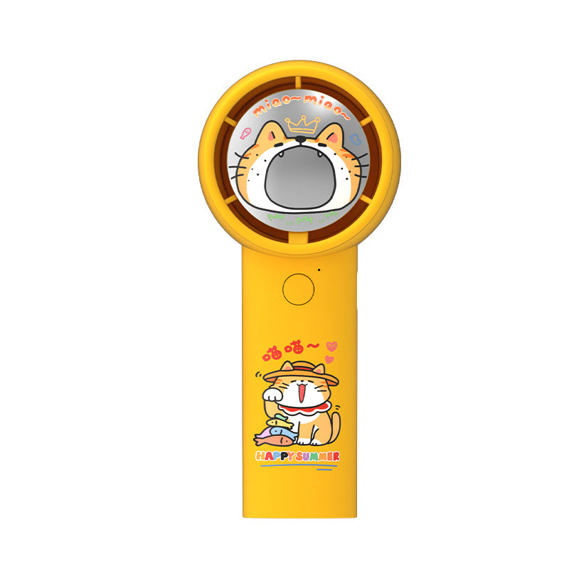 Compact Handheld Fan with Cute Cat Design – Quiet Adjustable-Speed Personal Cooling for Travel, Commute, Outdoor Events & Festivals