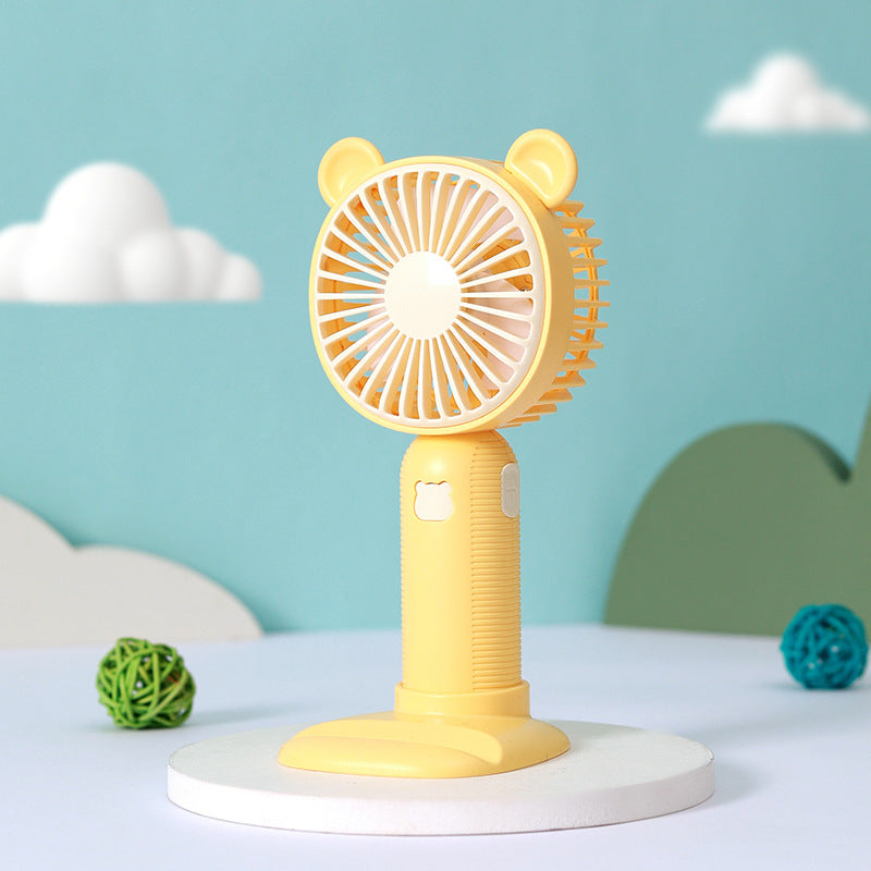 Compact Table Fan with Cute Bear Design – Quiet Adjustable-Speed Personal Cooling for Desk, Office, Bedroom & Home