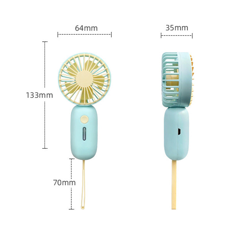 Handheld Portable USB Fan with Powerful Motor – Rechargeable Ergonomic Personal Cooling Fan for Travel and Outdoors