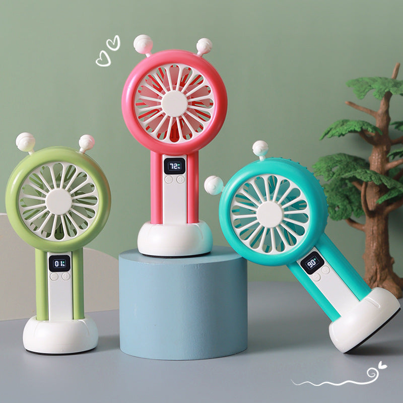 Portable USB Desk Fan with Digital Speed Display – Rechargeable Quiet Personal Cooling Fan for Office and Bedroom