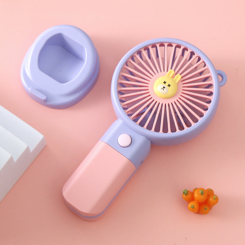 Whisper-Quiet Handheld Fan with Cute Animal Design – Quiet Adjustable-Speed Personal Cooling for Travel, Commute, Outdoor Events & Festivals