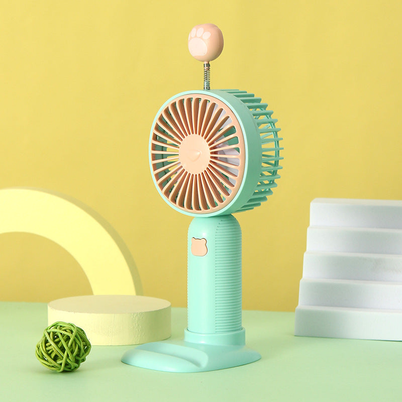 Rechargeable Handheld Fan with Playful Animal Pattern – Quiet Adjustable-Speed Personal Cooling for Travel, Commute, Outdoor Events & Festivals