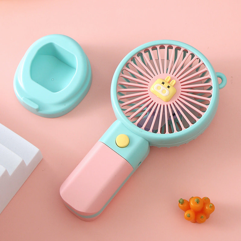 Whisper-Quiet Handheld Fan with Cute Animal Design – Quiet Adjustable-Speed Personal Cooling for Travel, Commute, Outdoor Events & Festivals