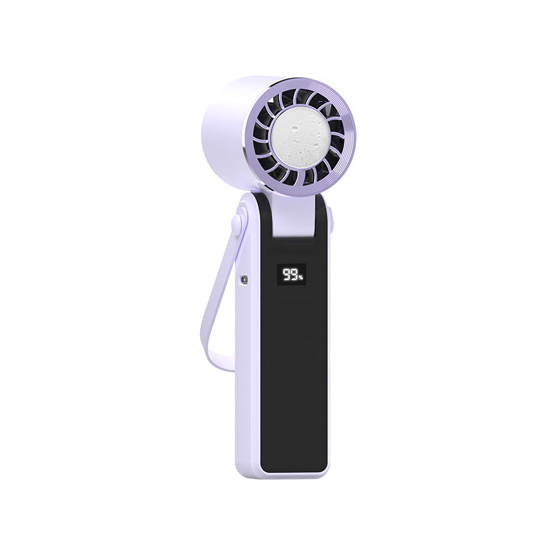 Compact Handheld Fan with Powerful Battery Display – Quiet Adjustable-Speed Personal Cooling for Travel, Commute, Outdoor Events & Festivals