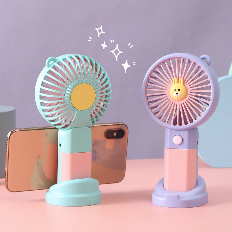 Whisper-Quiet Handheld Fan with Cute Animal Design – Quiet Adjustable-Speed Personal Cooling for Travel, Commute, Outdoor Events & Festivals