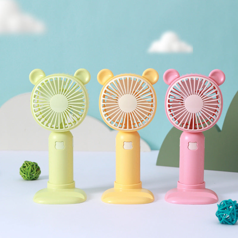Compact Table Fan with Cute Bear Design – Quiet Adjustable-Speed Personal Cooling for Desk, Office, Bedroom & Home
