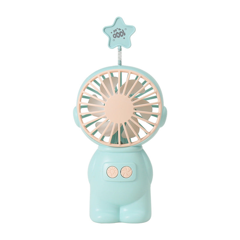 Rechargeable Mini Fan with Playful Figure Design – Quiet Adjustable-Speed Personal Cooling for Travel, Desk, Stroller & Outdoor