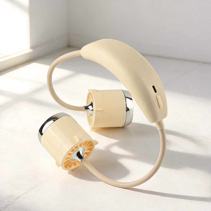 Whisper-Quiet Neck Fan with Dual Airflow – Quiet Adjustable-Speed Personal Cooling for Travel, Sports, Commute & Outdoor