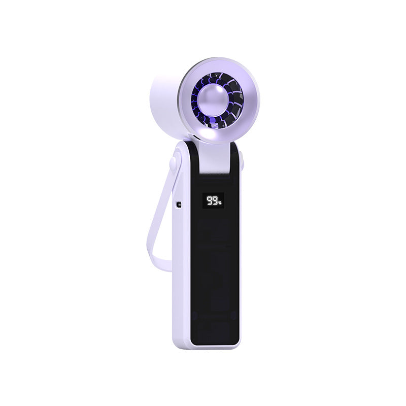 Compact Handheld Fan with Powerful Battery Display – Quiet Adjustable-Speed Personal Cooling for Travel, Commute, Outdoor Events & Festivals