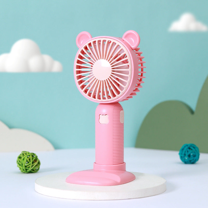 Compact Table Fan with Cute Bear Design – Quiet Adjustable-Speed Personal Cooling for Desk, Office, Bedroom & Home
