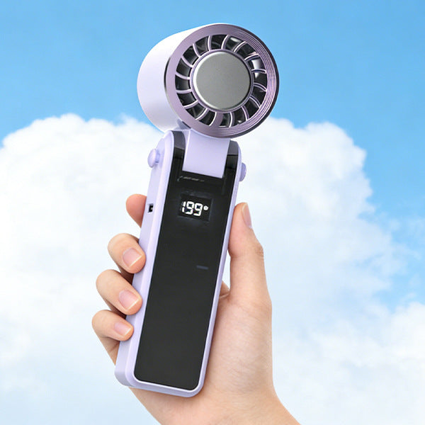 Compact Handheld Fan with Powerful Battery Display – Quiet Adjustable-Speed Personal Cooling for Travel, Commute, Outdoor Events & Festivals