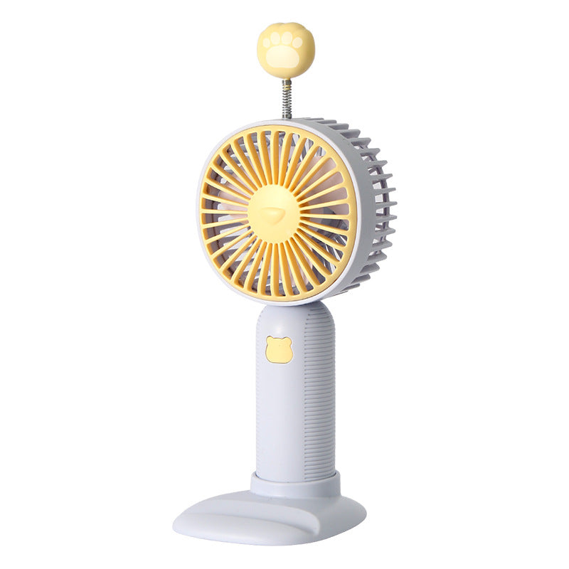 Rechargeable Handheld Fan with Playful Animal Pattern – Quiet Adjustable-Speed Personal Cooling for Travel, Commute, Outdoor Events & Festivals