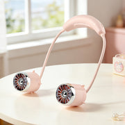 Whisper-Quiet Neck Fan with Dual Airflow – Quiet Adjustable-Speed Personal Cooling for Travel, Sports, Commute & Outdoor