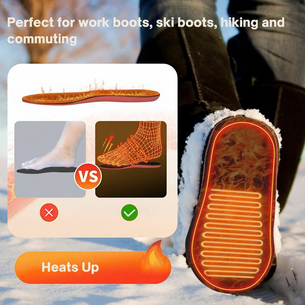 Rechargeable Heated Insoles, Electric Foot Warmers for Boots & Winter Work