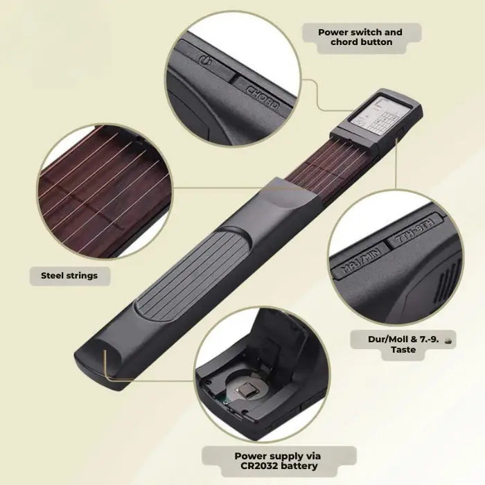 Portable Guitar Chord Practice Tool | Pocket Fretboard Trainer Neck